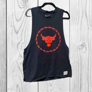Under Armour Black Muscle Tank with Red Bull Skull Graphic “The Rock” size XL